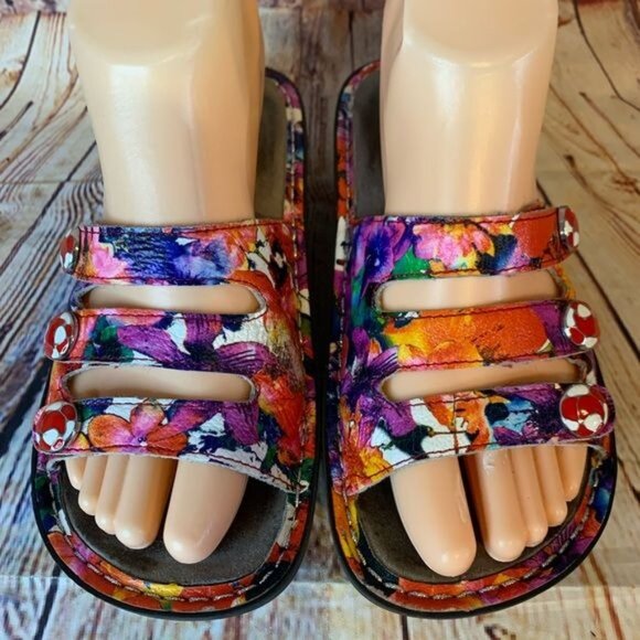 Alegria Fiona Iris Colorful Floral Sandals F10-135 Sz 35/5 - Picture 3 of 8